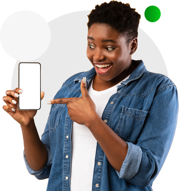 Lady Holding Phone App